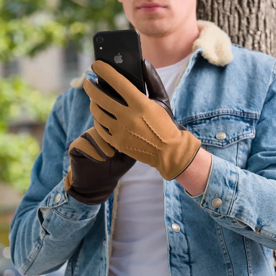 light brown leather gloves