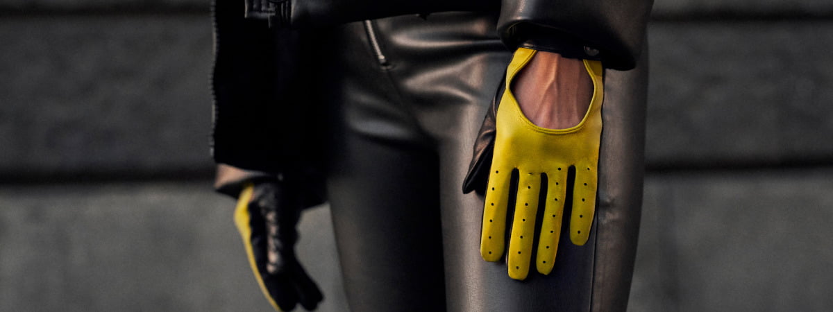 neonowe żółte rękawiczki dla kobiet