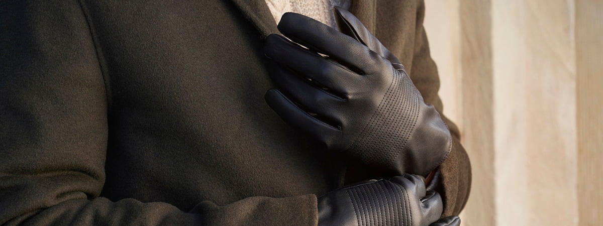 eleganckie rękawiczki męskie z eko skóry