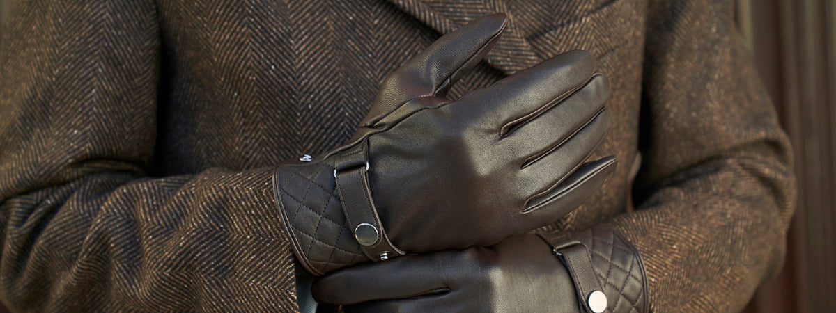 eleganckie brązowe rękawiczki do smartfona