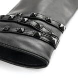 Rękawiczki napoSTUD ze skóry czarnej
