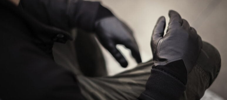 Czarne męskie rękawiczki skórzane
