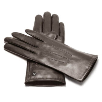 Klasyczne brązowe damskie rękawiczki dotykowe