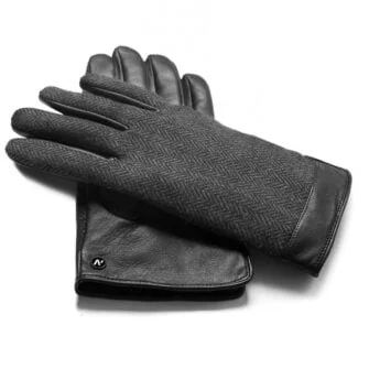 Męskie klasyczne rękawiczki skórzane dotykowe
