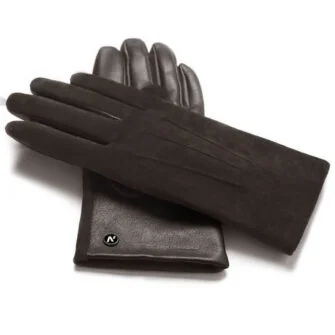 Zamszowe rękawiczki skórzane do smartfona