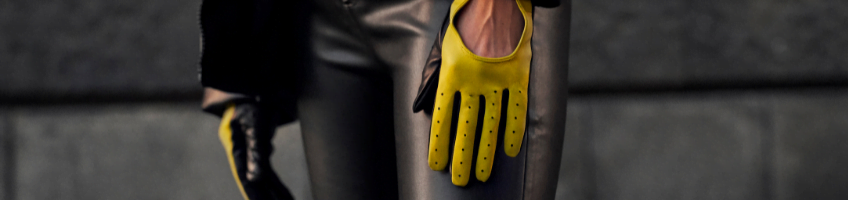żółte rękawiczki damskie z technologią touchscreen