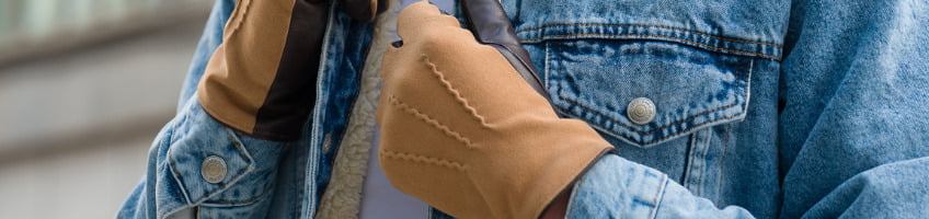jasnobrązowe rękawiczki ze skóry