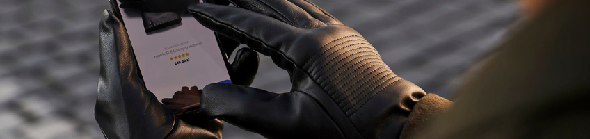 rękawiczki ze skóry ekologicznej do smartfona