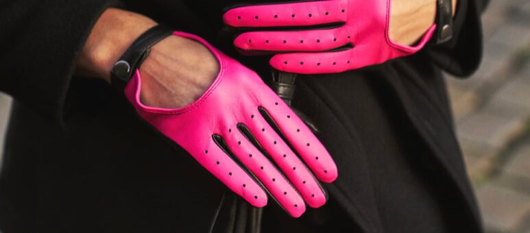 Neonowe damskie rękawiczki