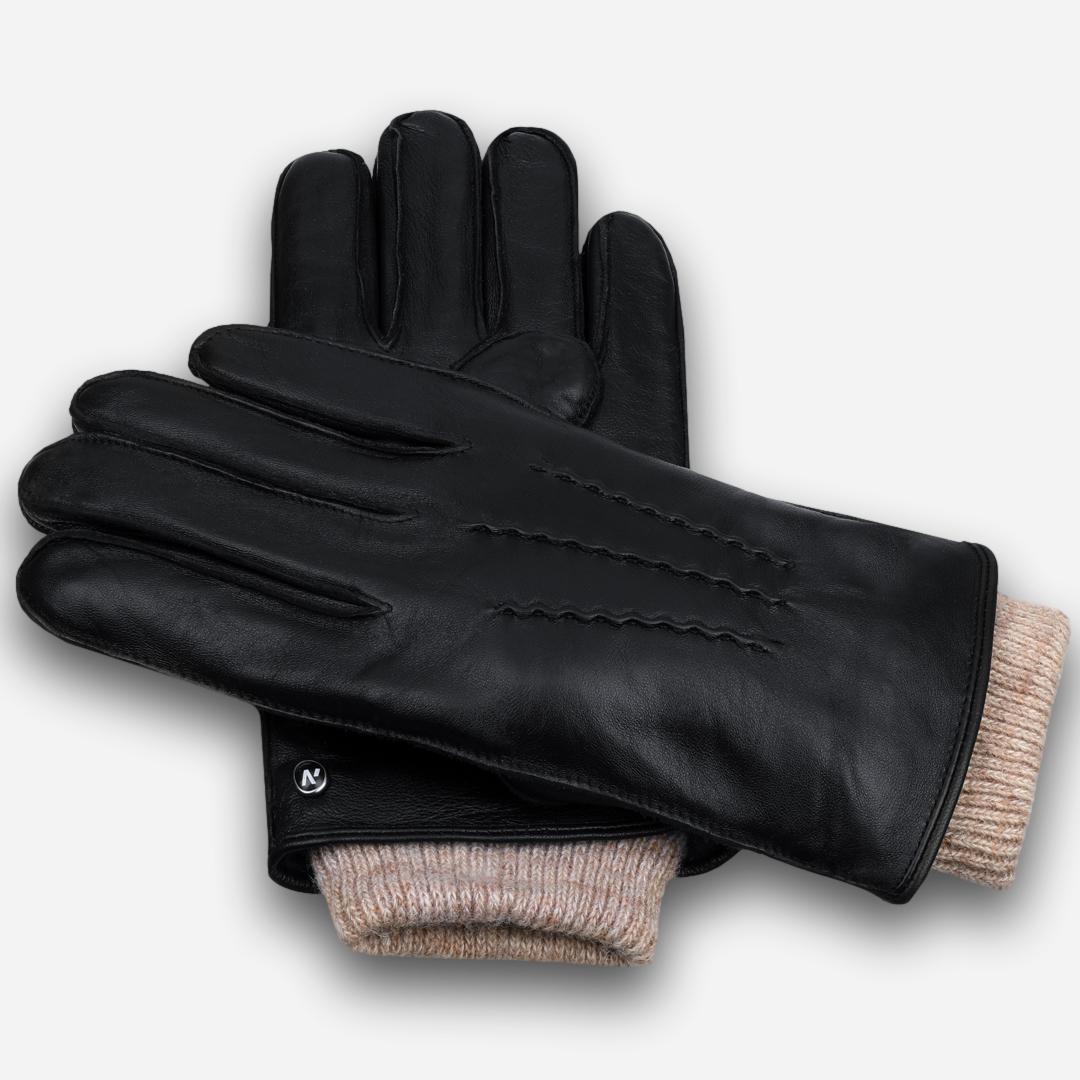 czarne rękawiczki męskie