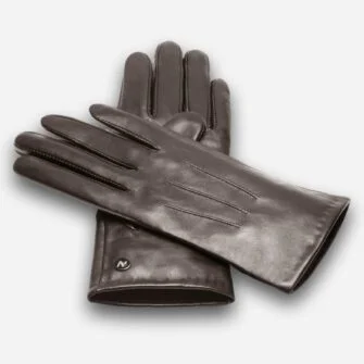 klasyczne rękawiczki damskie w kolorze brązowym