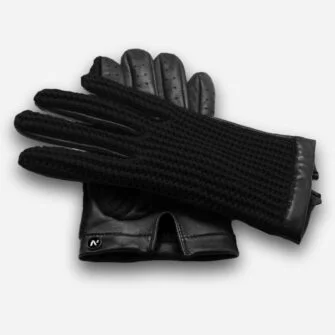 czarne męskie rękawiczko CROCHET