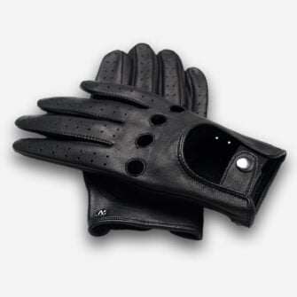 czarne rękawiczki męskie ze skóry