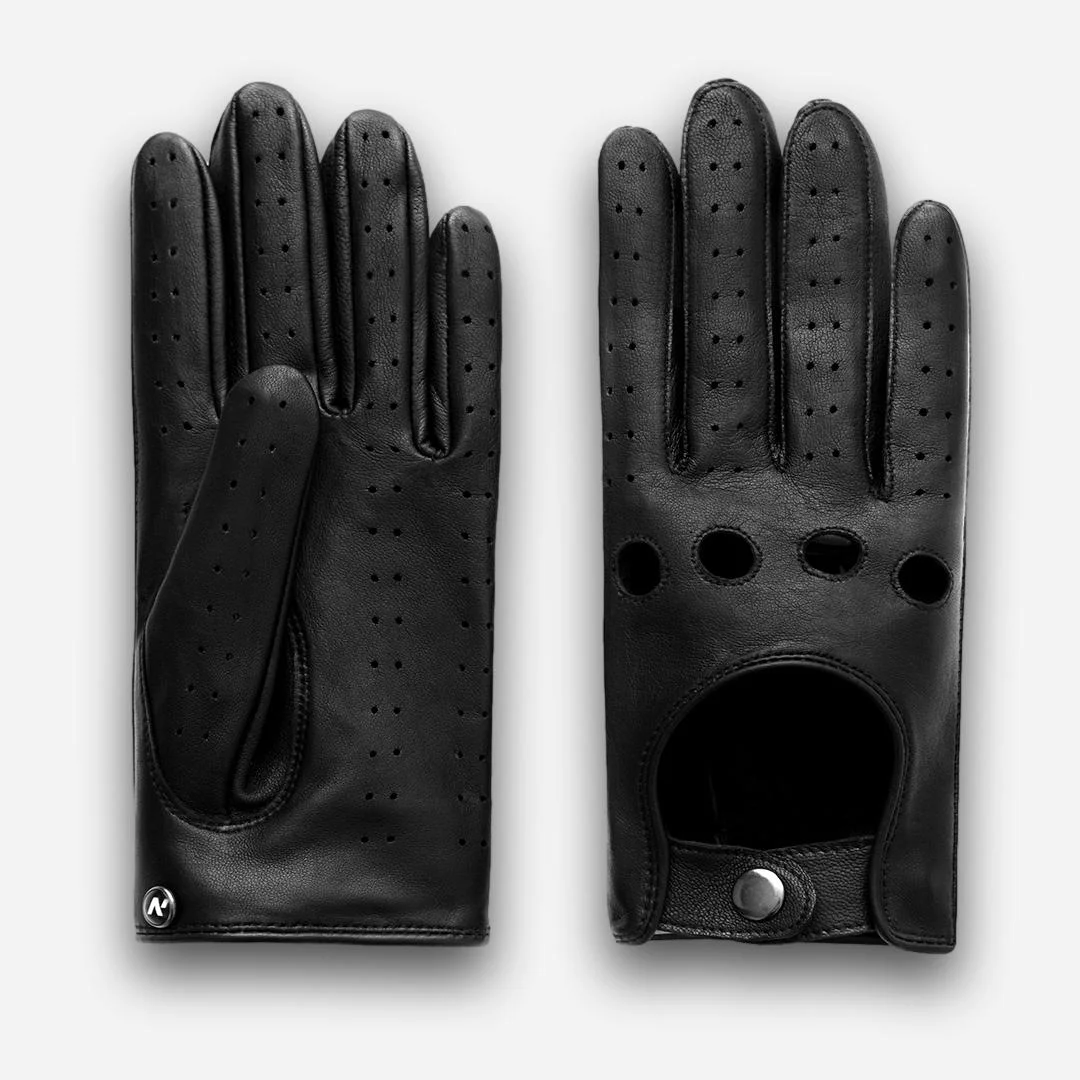 czarne samochodowe rękawiczki