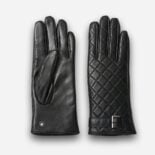 pikowane rękawiczki czarne