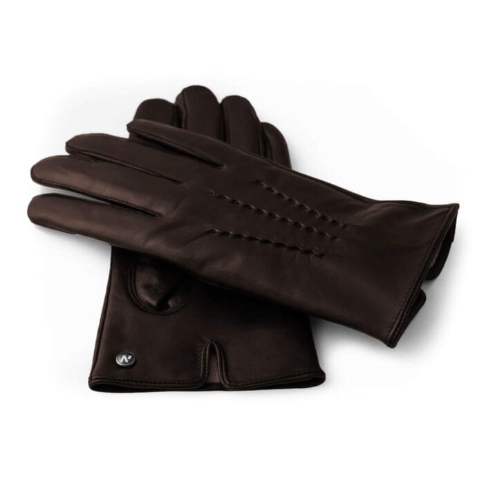 Męskie rękawiczki wykonane z naturalnej jagnięcej skóry