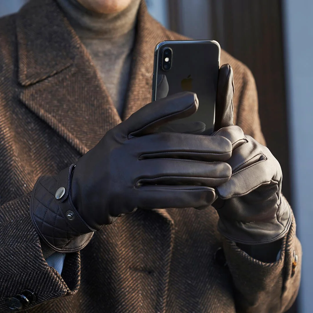 napoMODERN brown gloves men