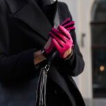 Różowe neonowe rękawiczki damskie