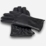 męskie rękawiczki czarne z eko skóry