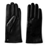 Czarne świecące rękawiczki dla kobiet