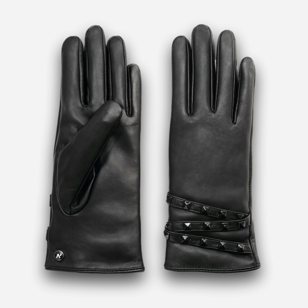 czarne rękawiczki damskie napoSTUD