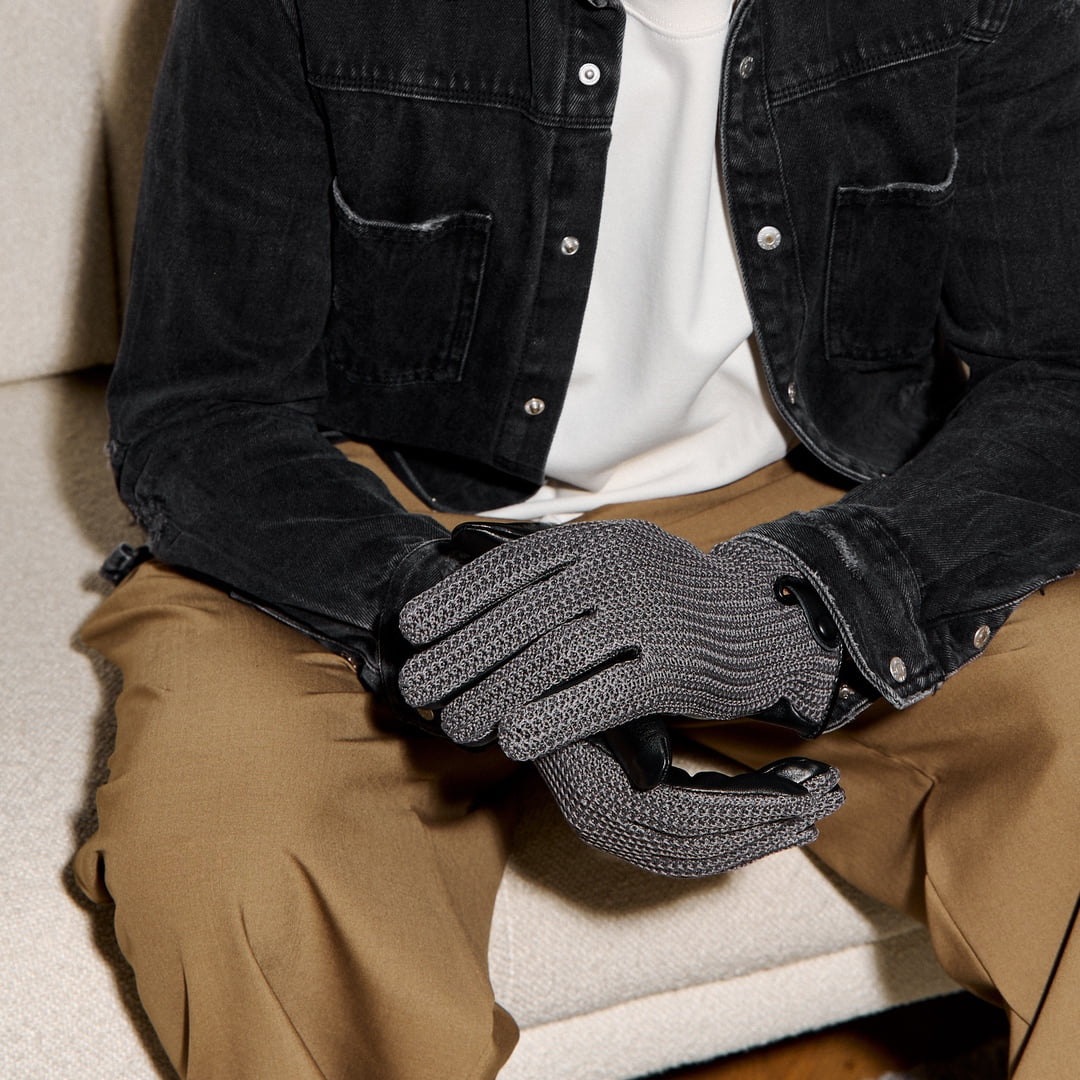 wełniane rękawiczki dla mężczyzn w kolorze szarym